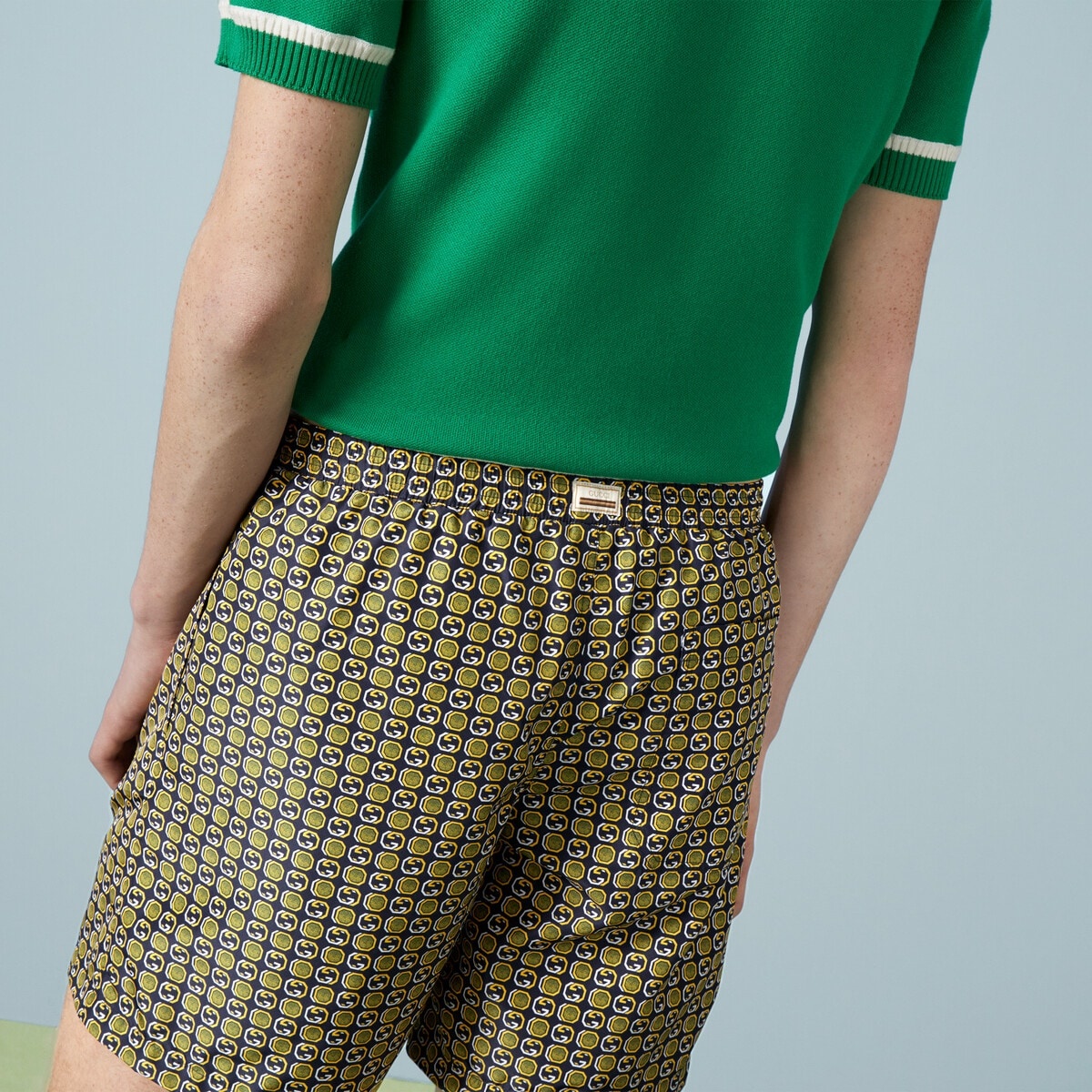 Interlocking G print nylon swim shorts - 3