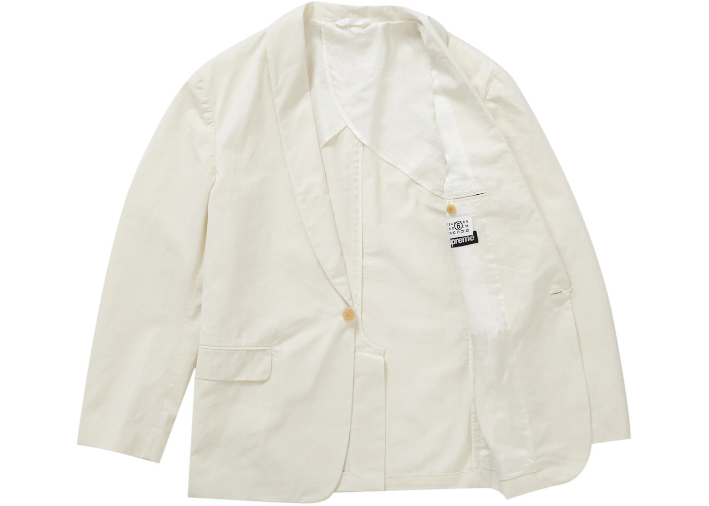 Supreme MM6 Maison Margiela Washed Cotton Suit Cream - 3