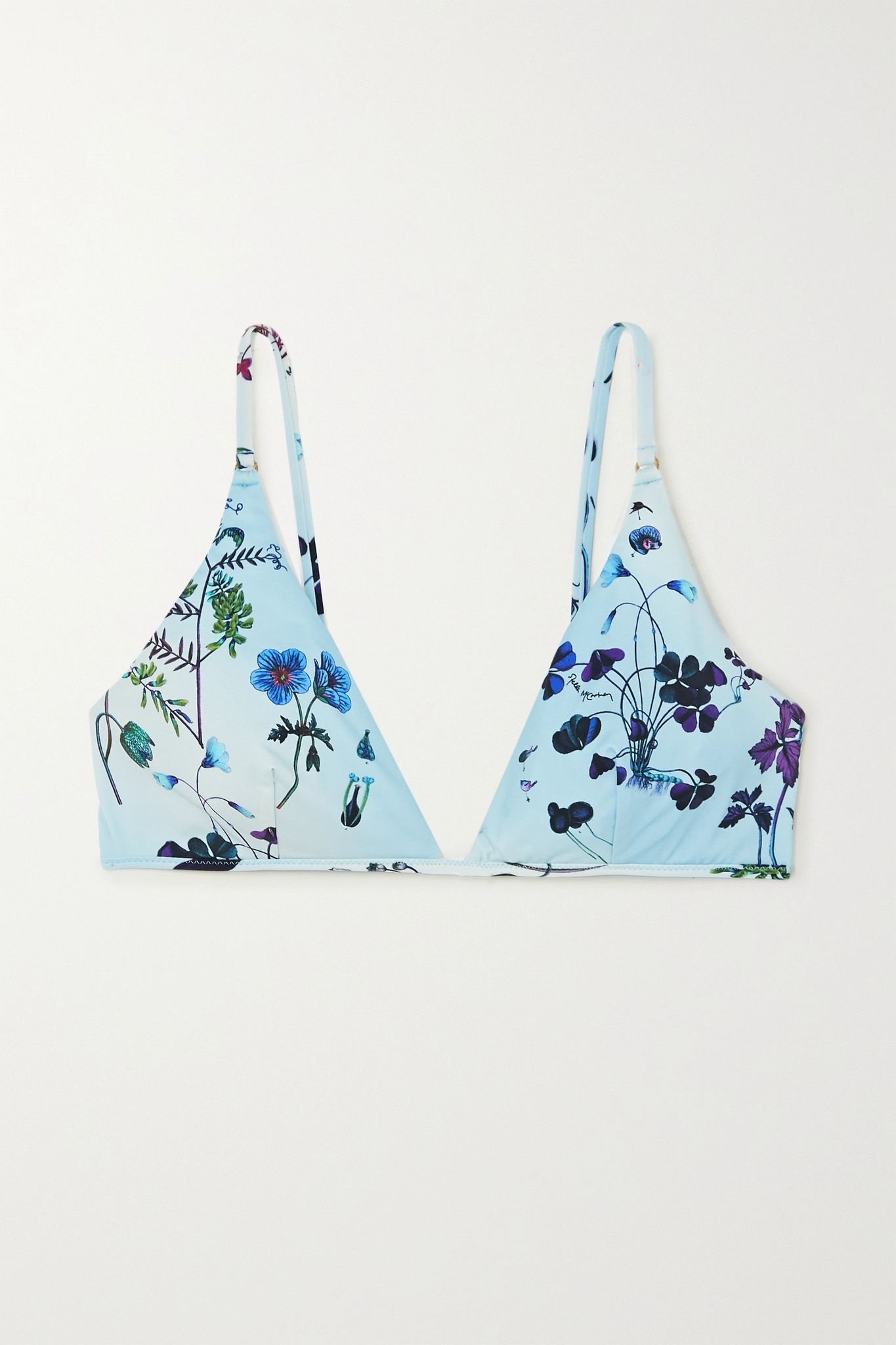 Trippy floral-print bikini top - 1