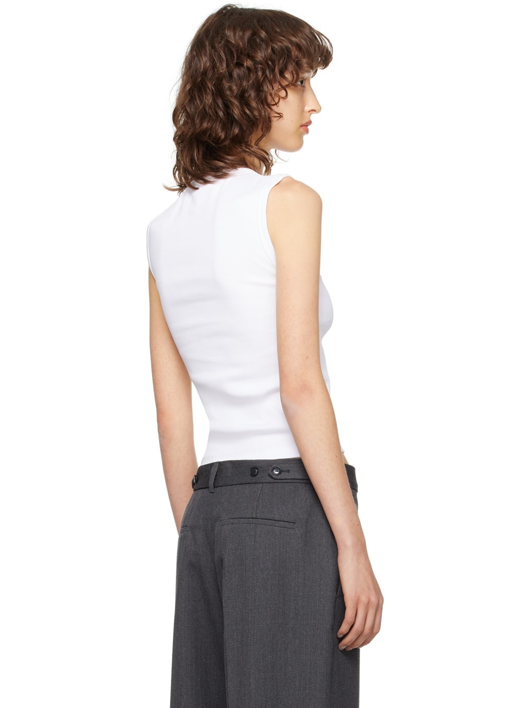 White Rib Tank Top - 3