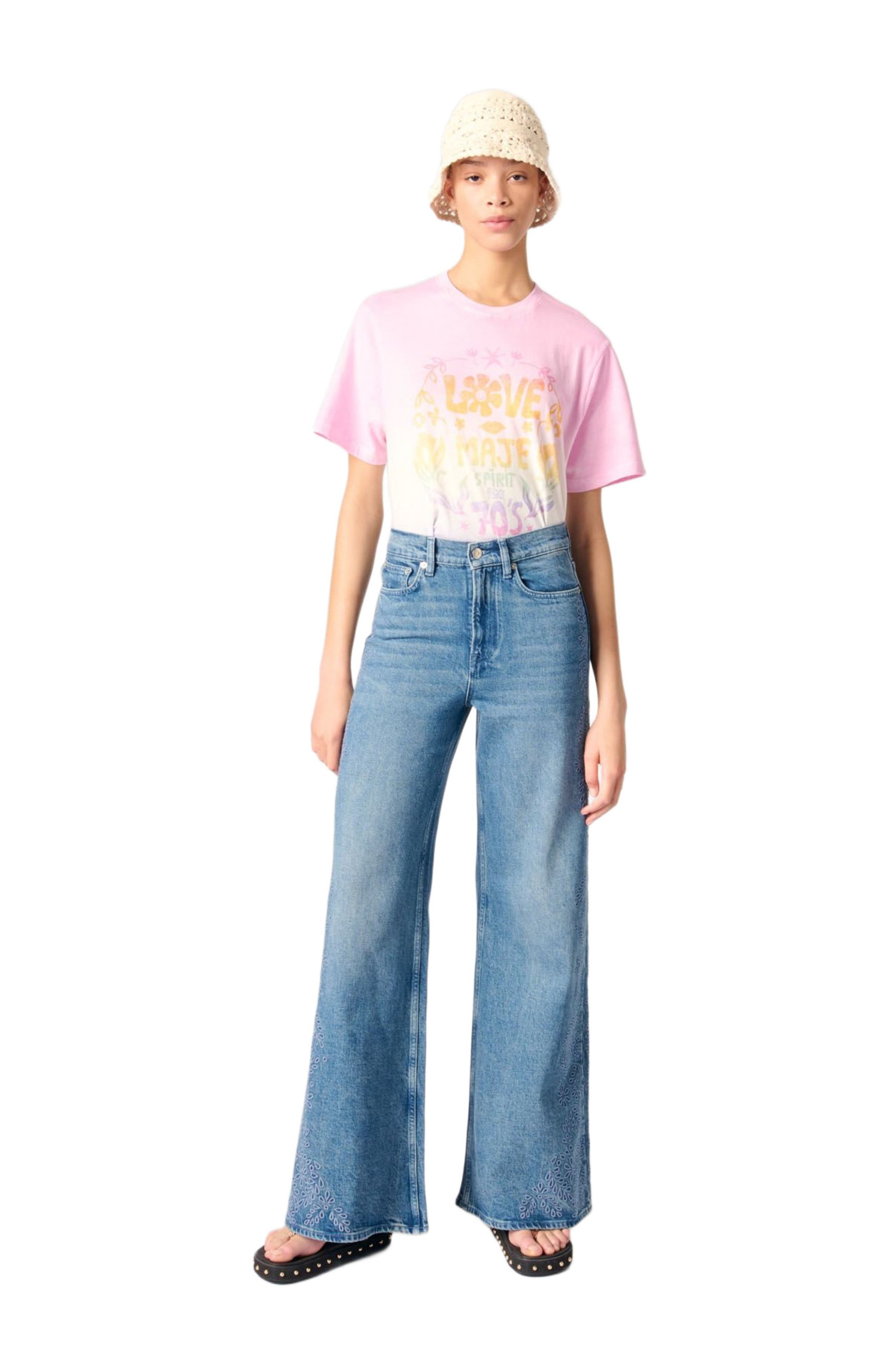 maje Embroidered jeans in Blue at Nordstrom - 2