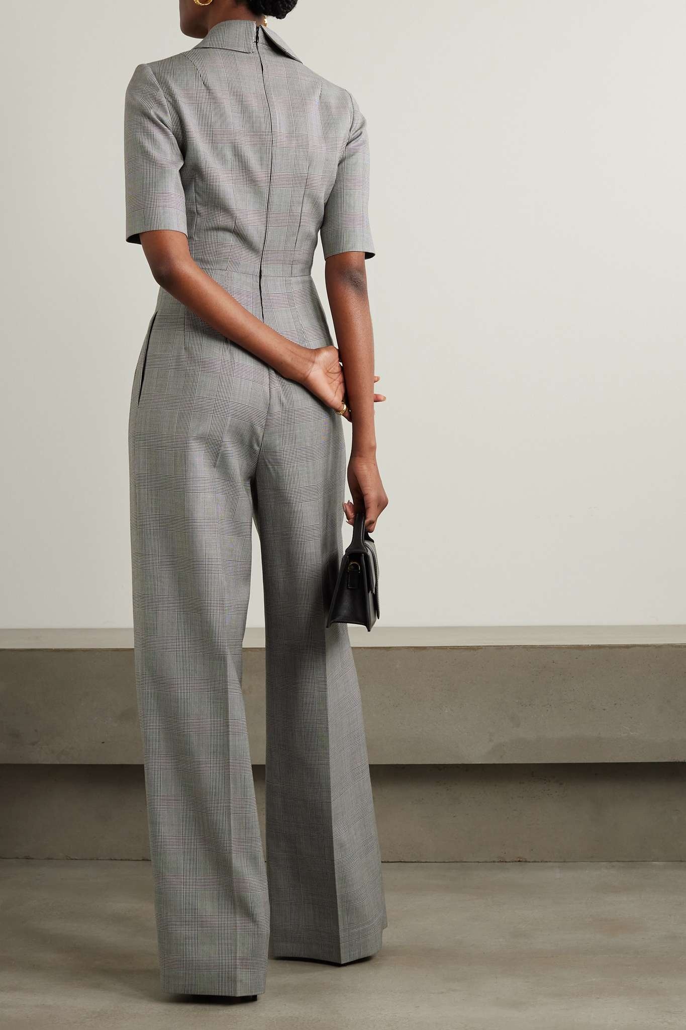 Elas Prince of Wales checked wool jumpsuit - 3