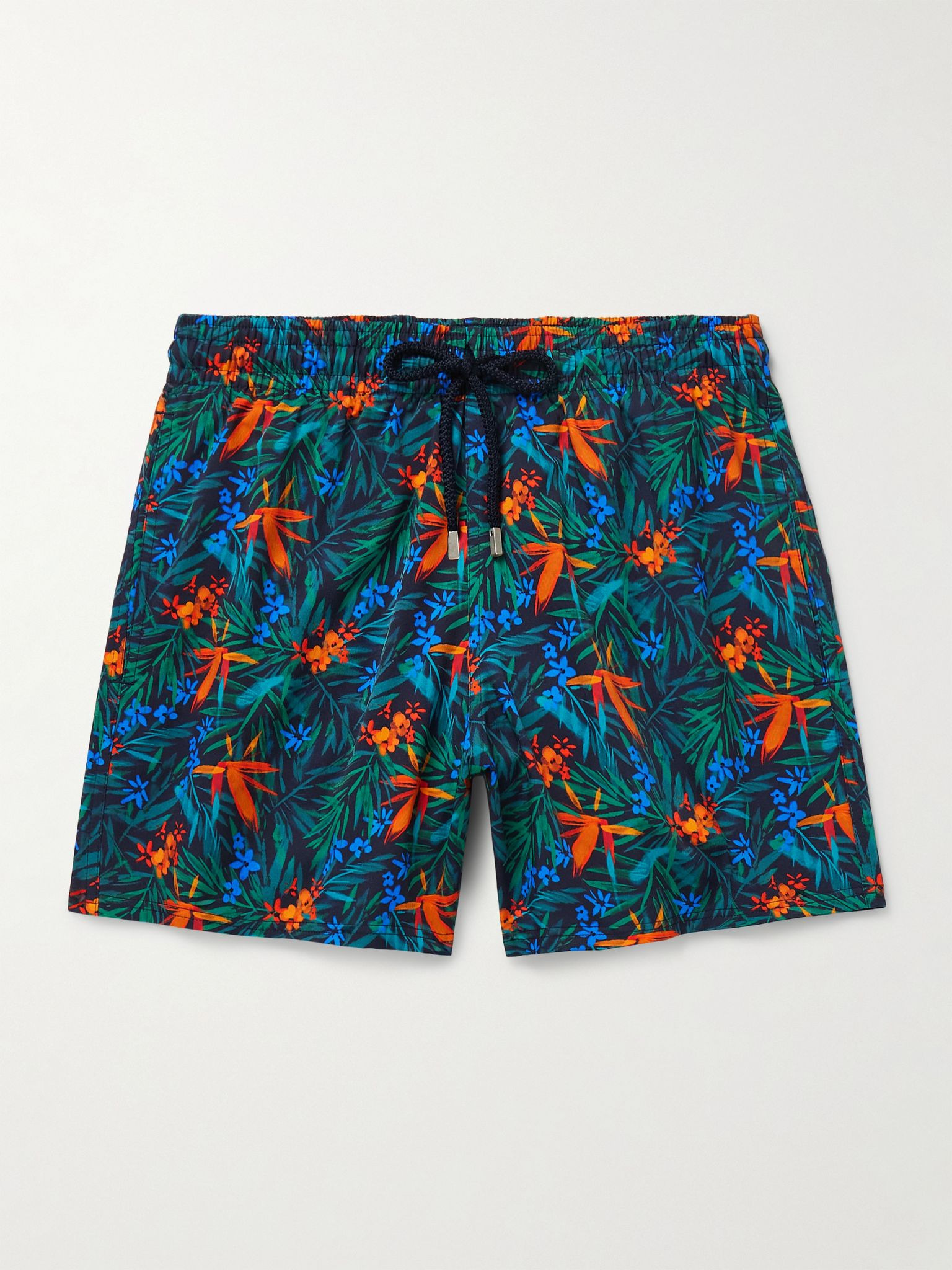 Moorise Straight-Leg Mid-Length Printed Swim Shorts Navy - 1