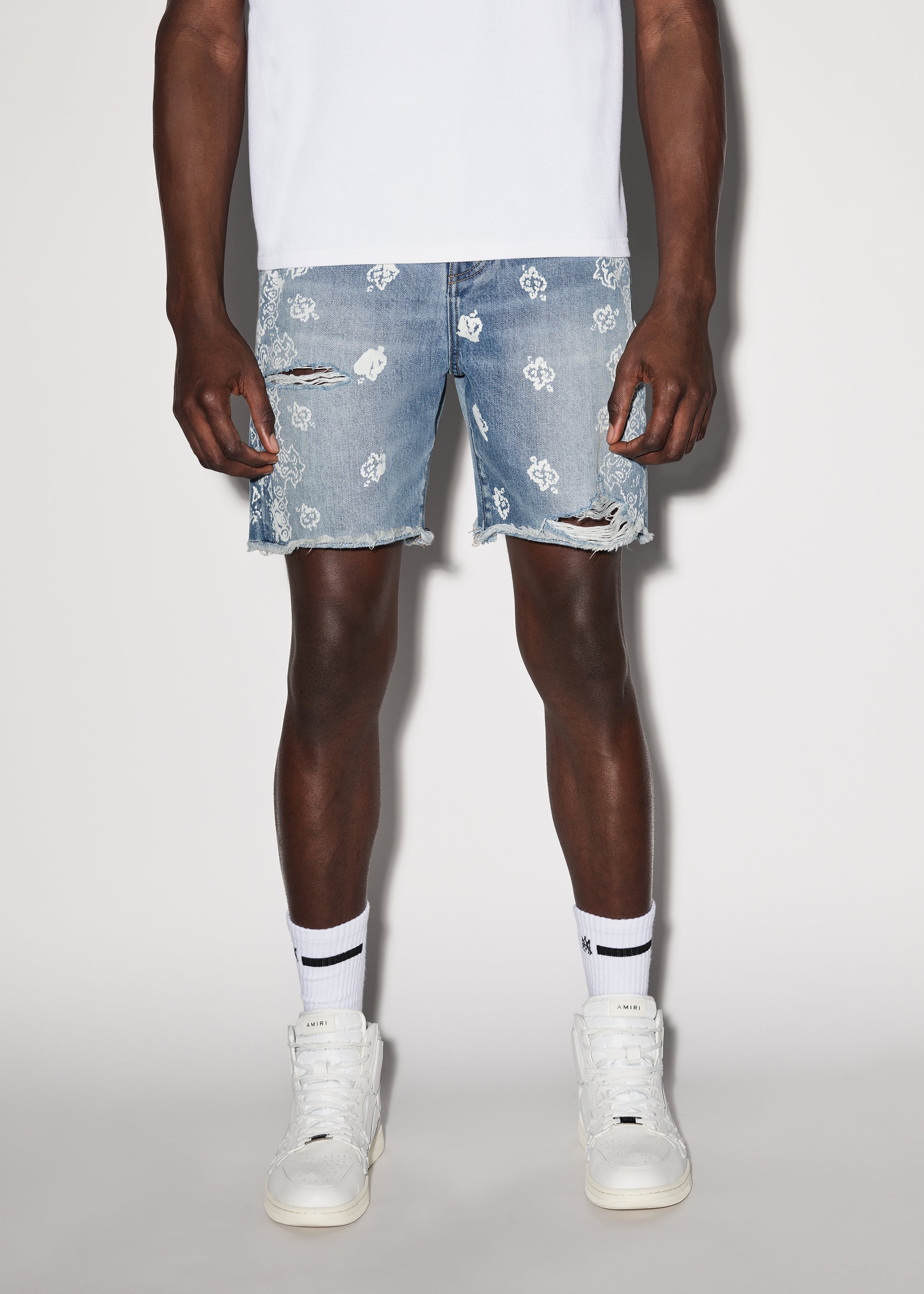 BLEACH BANDANA DENIM SHORT - 2