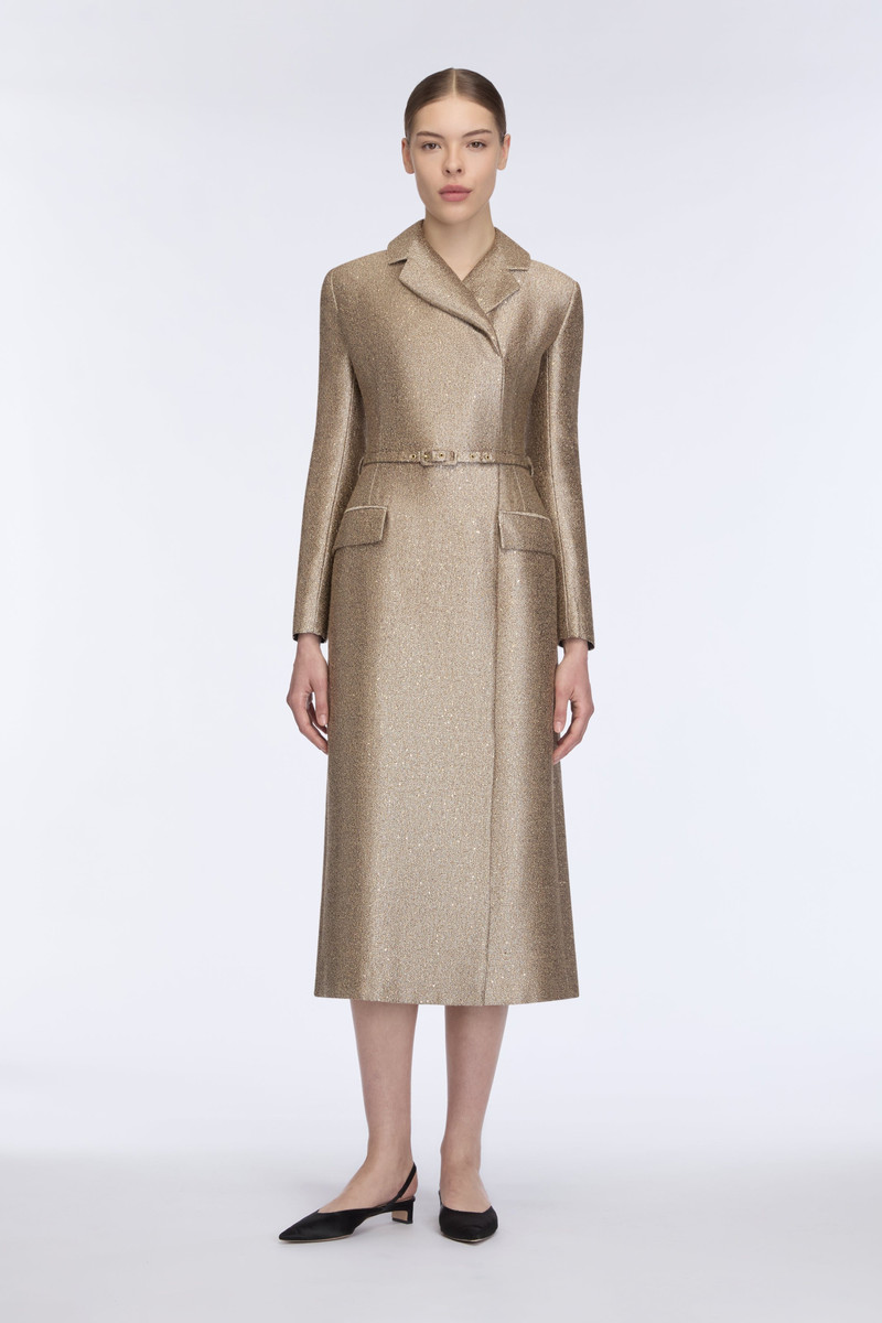EMILIA WICKSTEAD Kalonice Dress In Gold Sequin Tweed outlook
