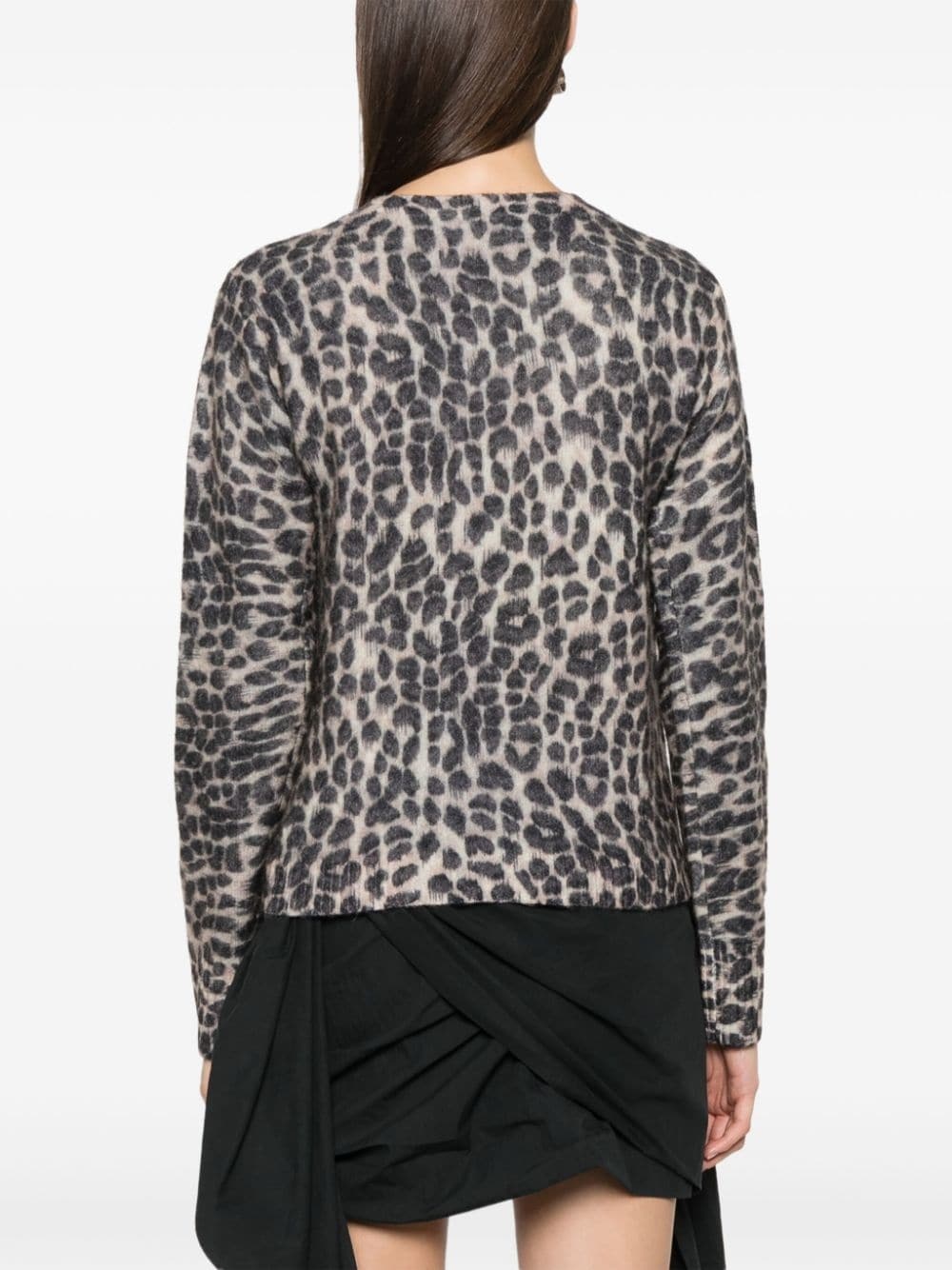 leopard-print cardigan - 4