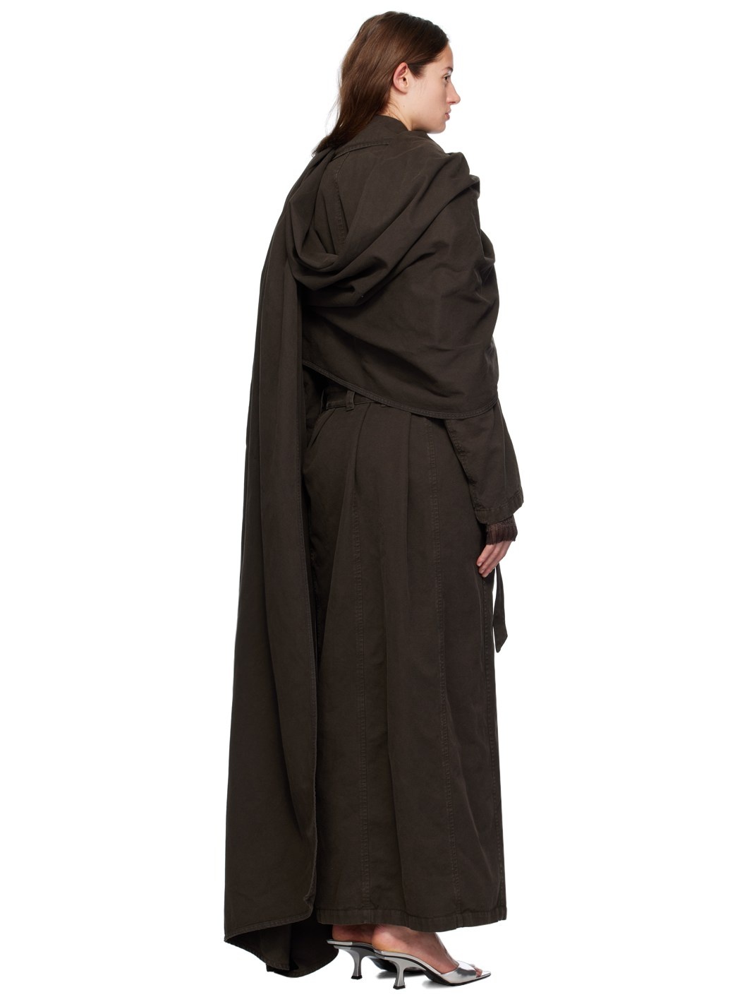 SSENSE Exclusive Brown Long Trench Coat - 3