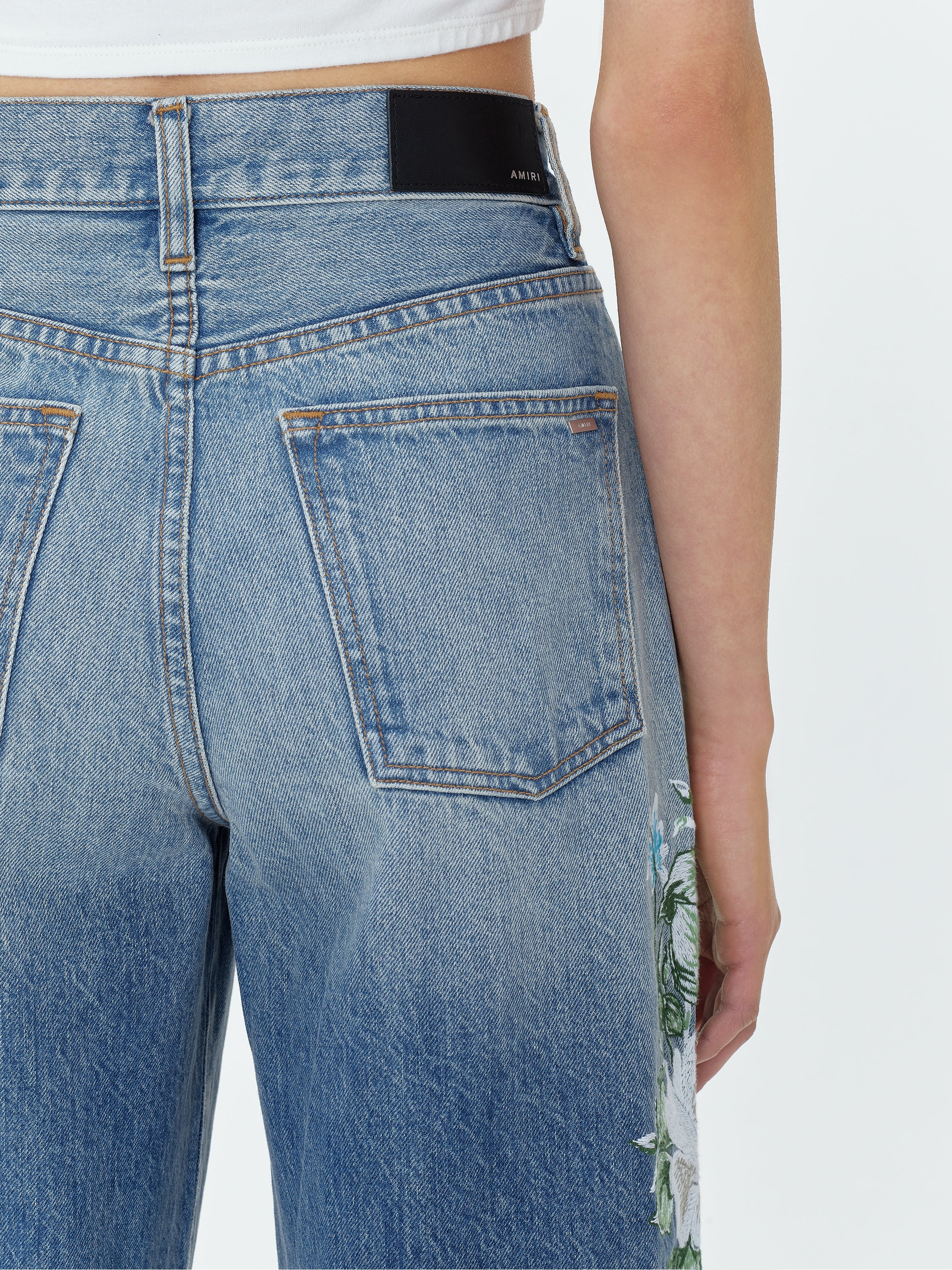 AMIRI FLORAL WIDE LEG JEAN - 7
