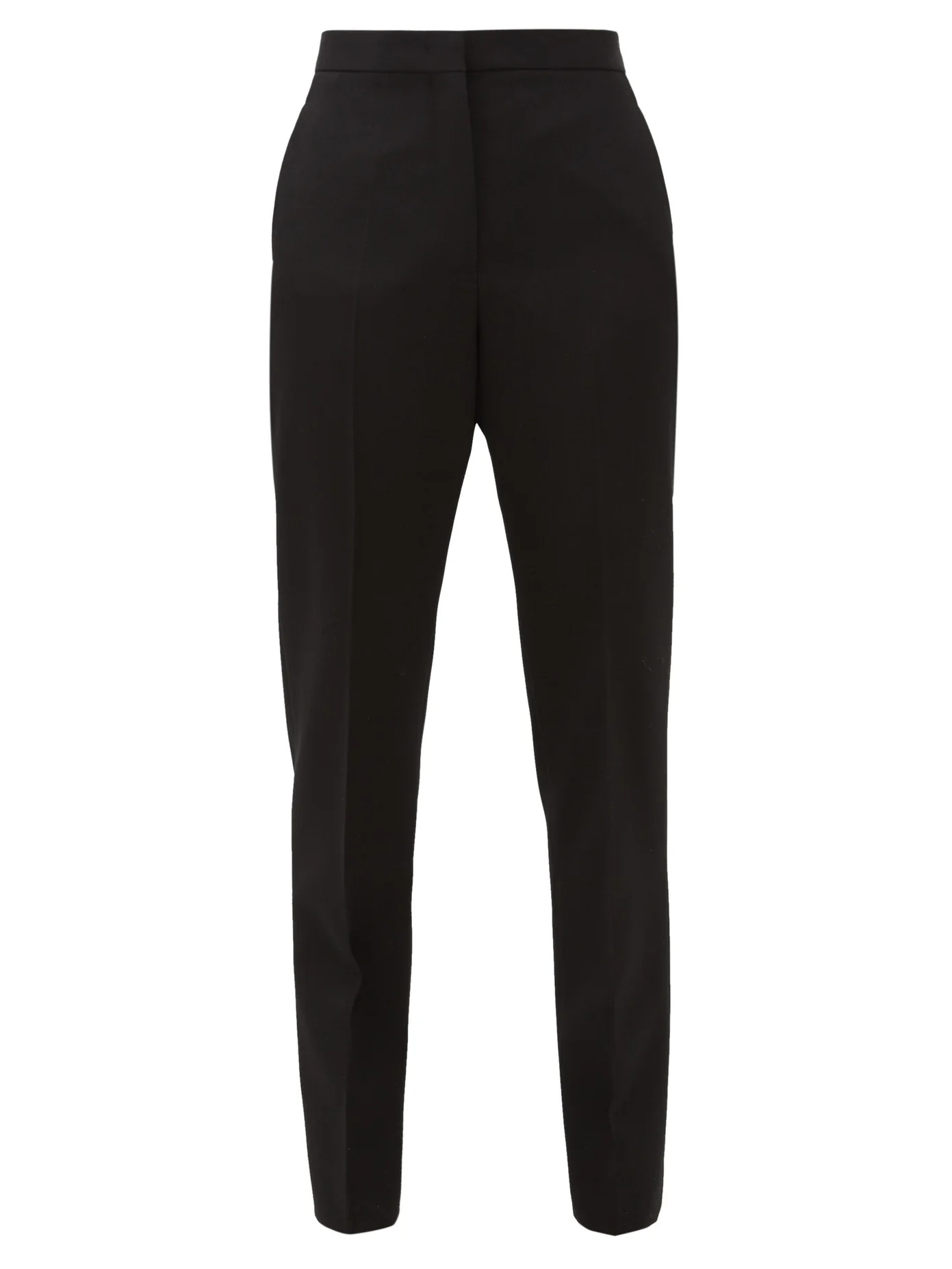 Slim-leg wool-crepe trousers - 1