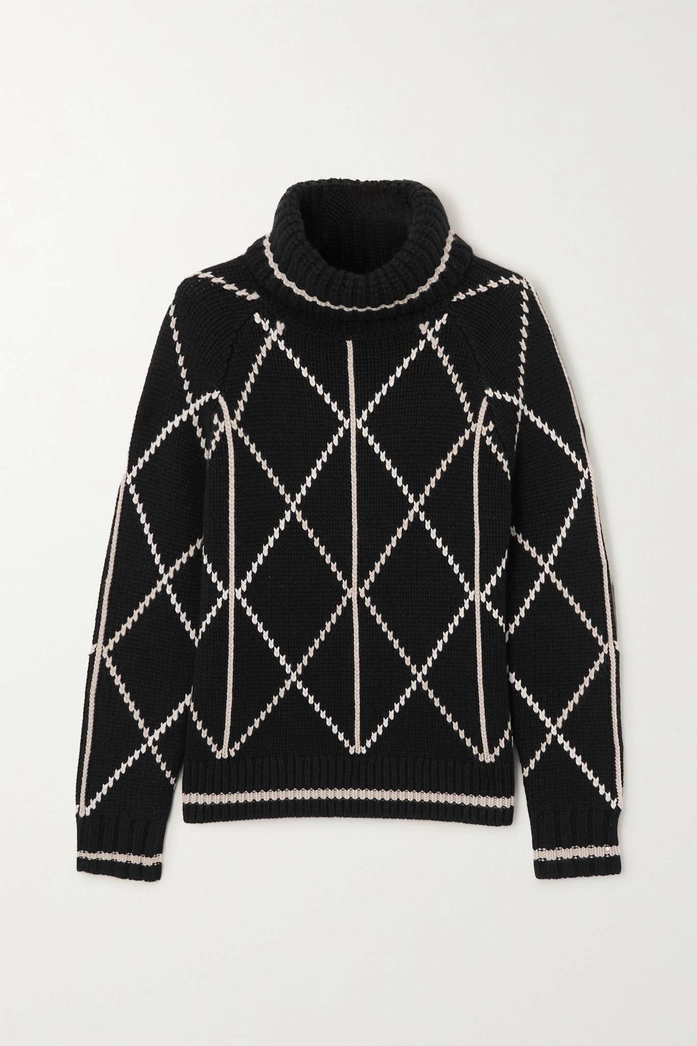 Solange intarsia cashmere turtleneck sweater - 1