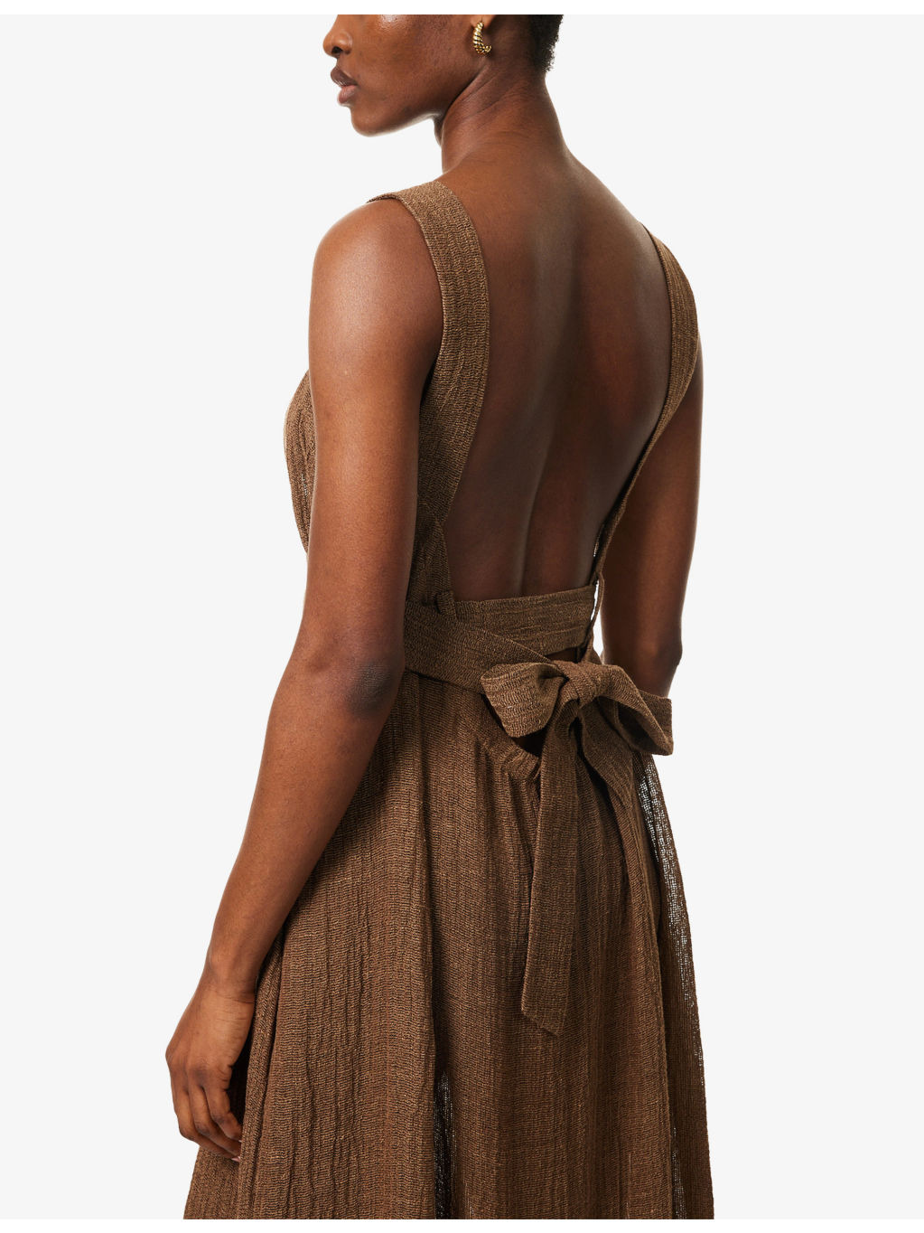 Assiout A-Line Linen Midi Dress - 5