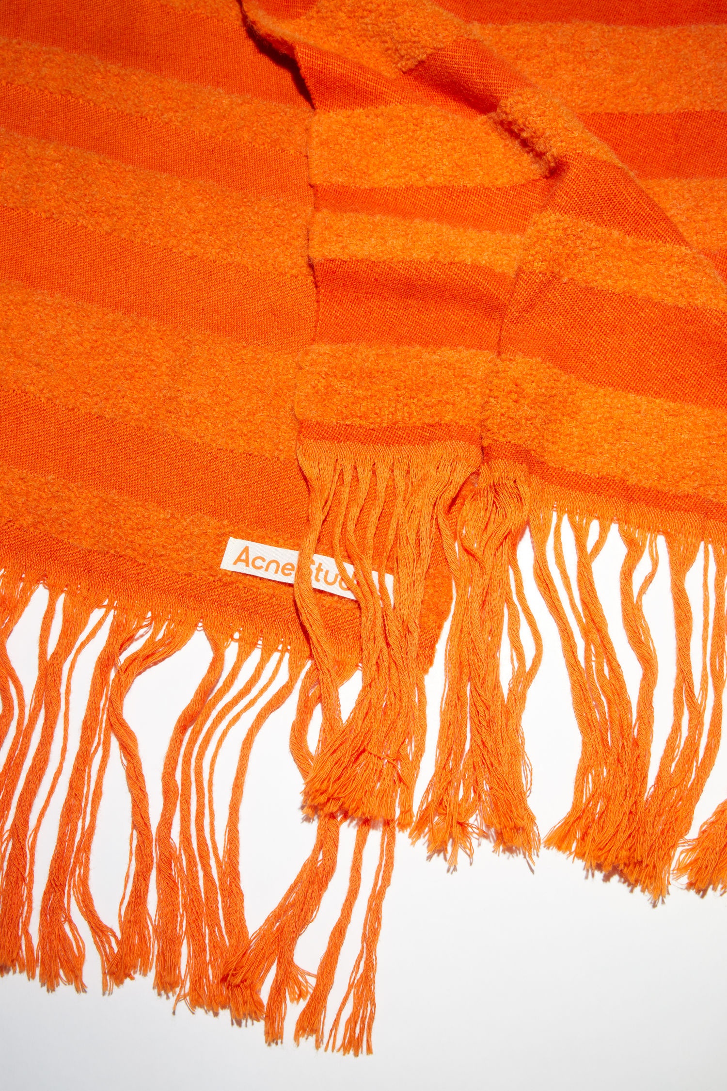 Striped boucle scarf - Orange - 4