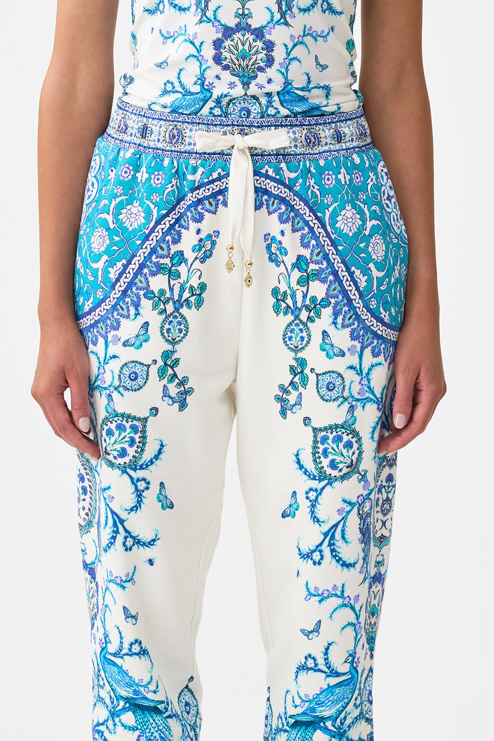 JERSEY TRACK PANT WITH SILK DETAILS - 5