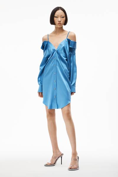 Alexander Wang OFF-SHOULDER DRESS IN SILK CHARMEUSE outlook