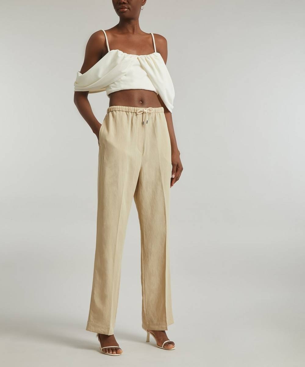 Press-Creased Drawstring Trousers - 2