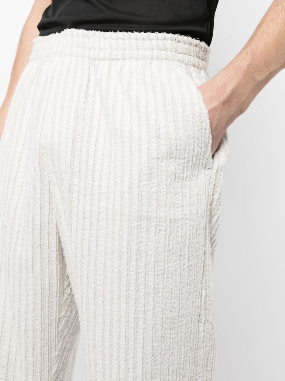 stripe-pattern cotton track pants - 5