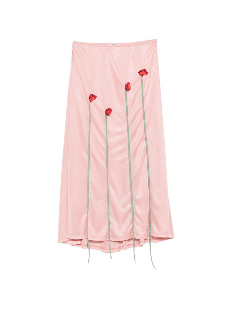 floral-appliqué midi skirt 1