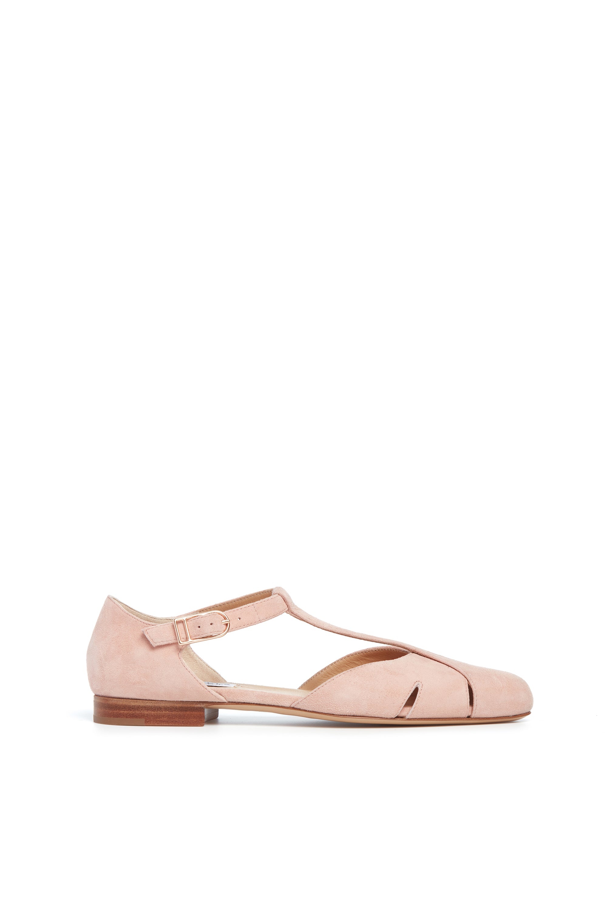 Harlow Ballerina Flat in Blush Suede - 1