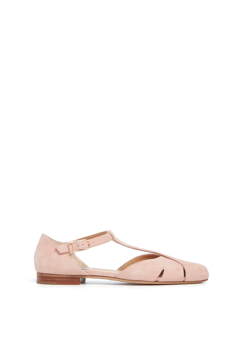 Harlow Ballerina Flat in Blush Suede 1