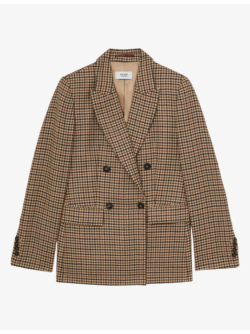 Willow Houndstooth Double-Breasted Wool Blazer - 1