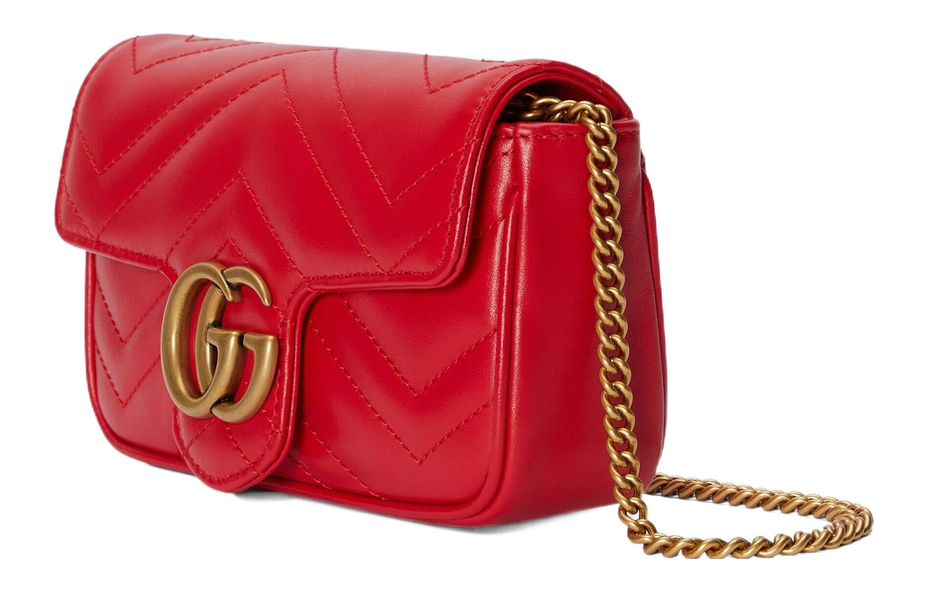 (WMNS) Gucci GG Marmont Matelasse Super Mini Bag 'Red' 476433-DTDHT-6832 - 3