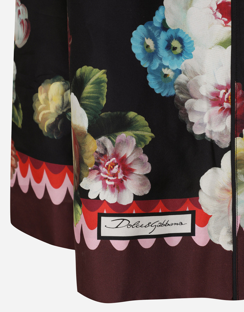 Twill pajama pants with nocturnal flower print 3