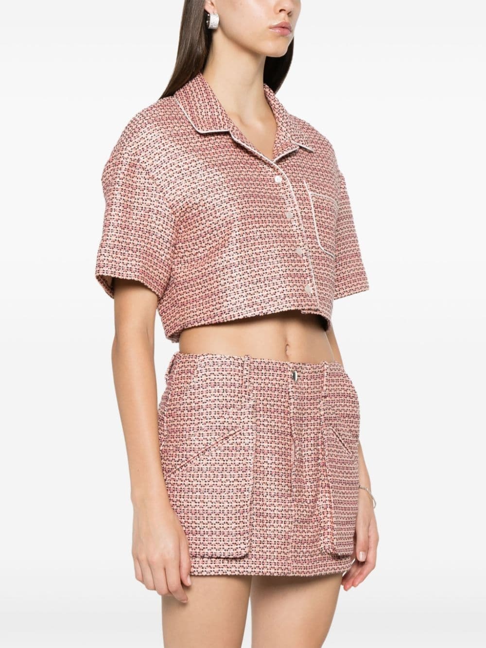 bouclé cropped shirt - 3