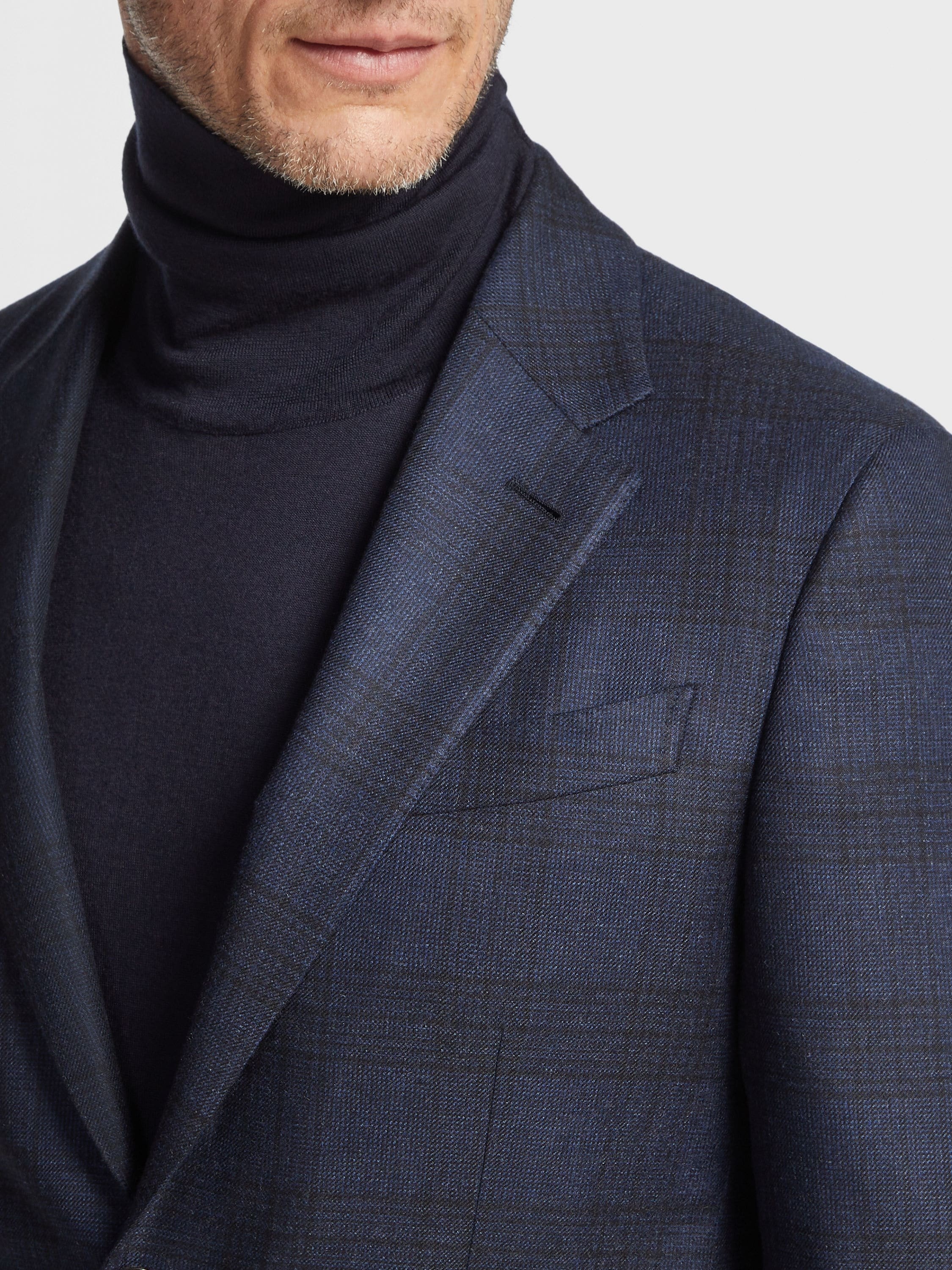 DARK BLUE AND BLACK OASI CASHMERE SUIT - 3