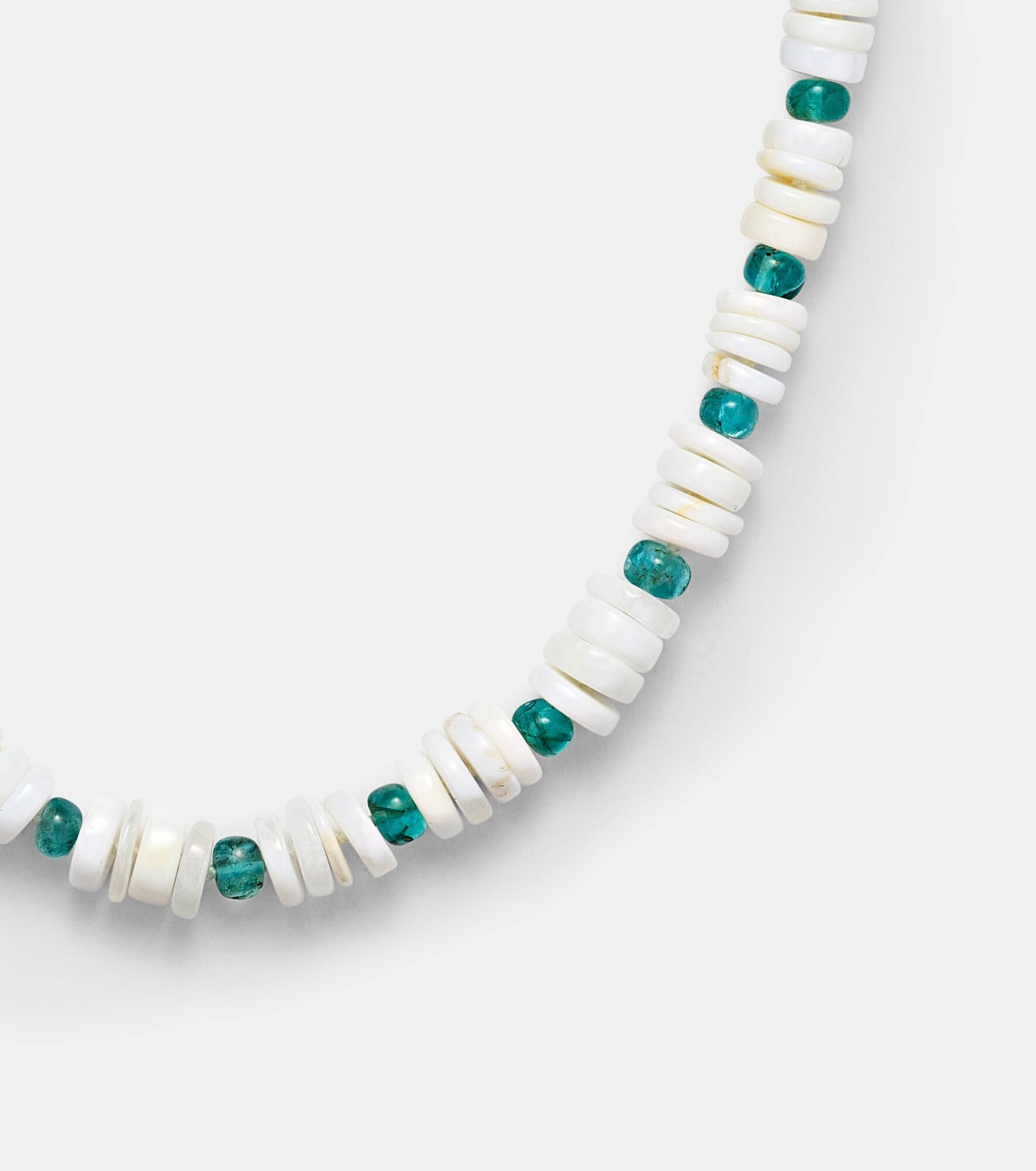 9kt gold beaded necklace with opal and apatite - 4