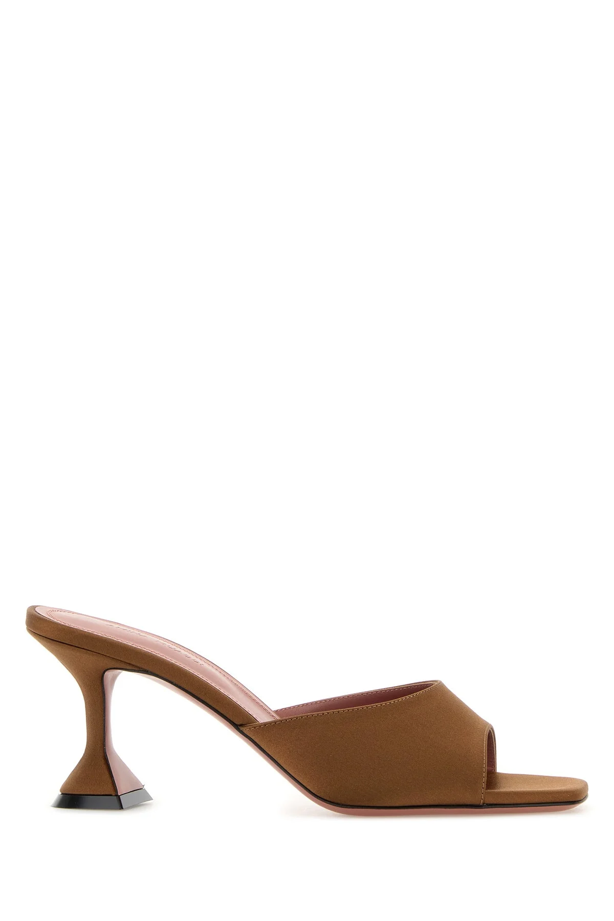 Brown satin Lupita mules - 1