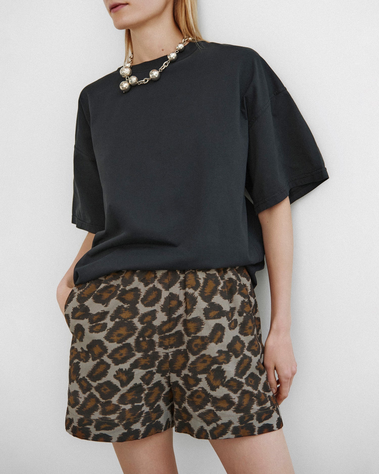 Printed Tailored Cotton Voile Shorts - 3