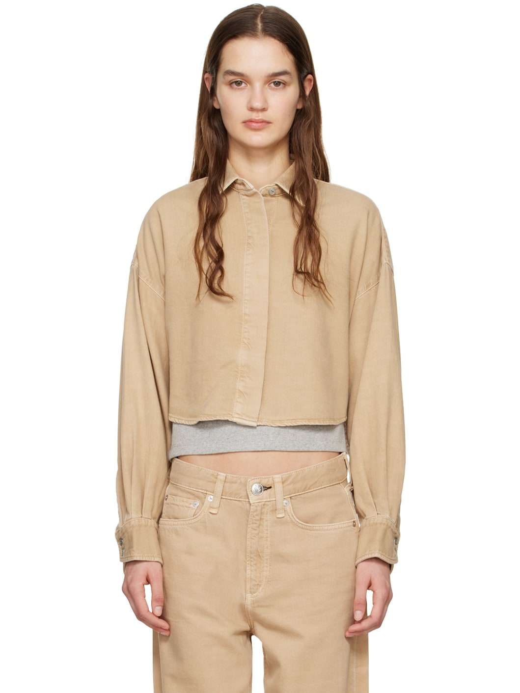 Beige Ultra Featherweight Beatrice Shirt - 1