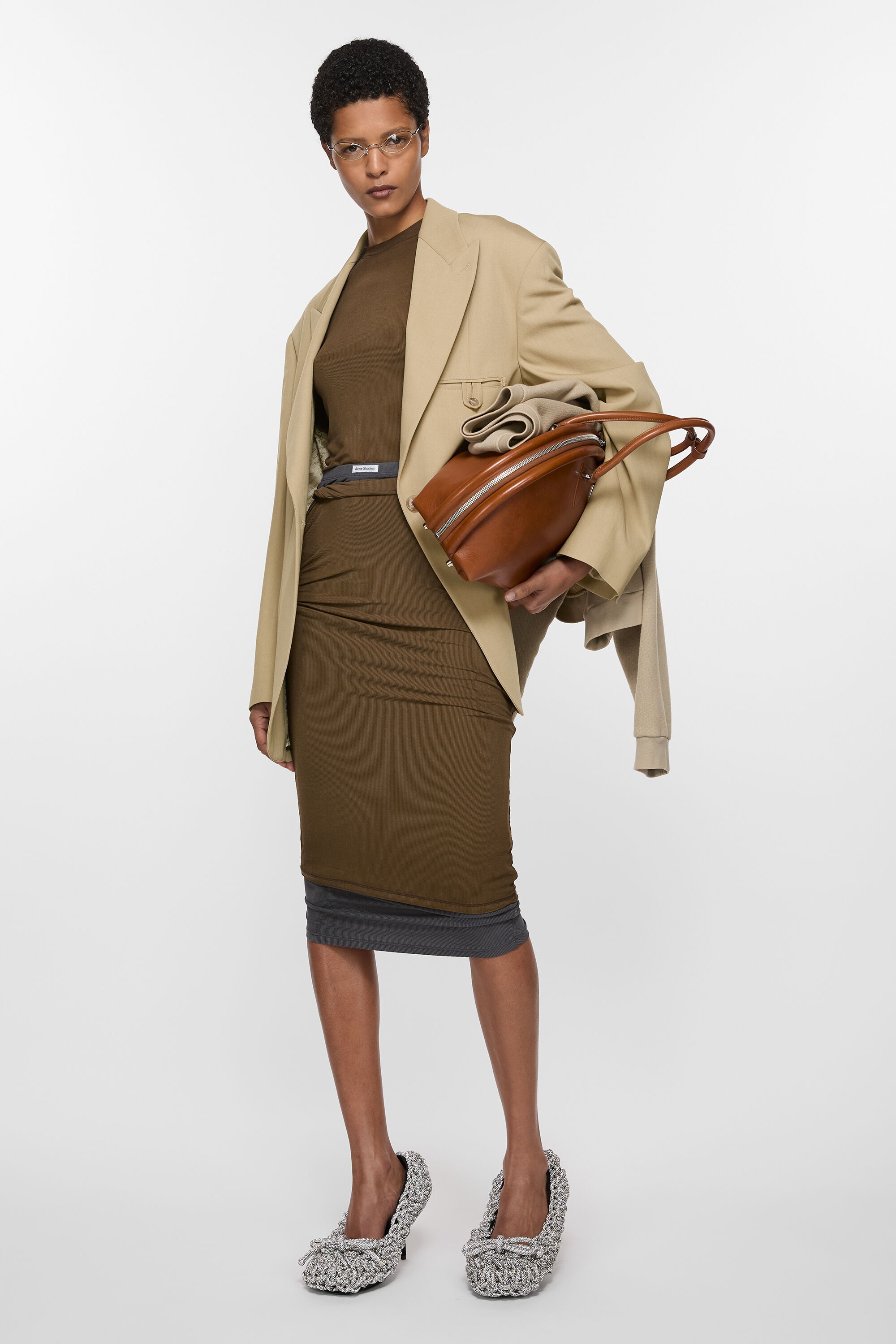 Relaxed fit suit jacket - Camel Beige - 5