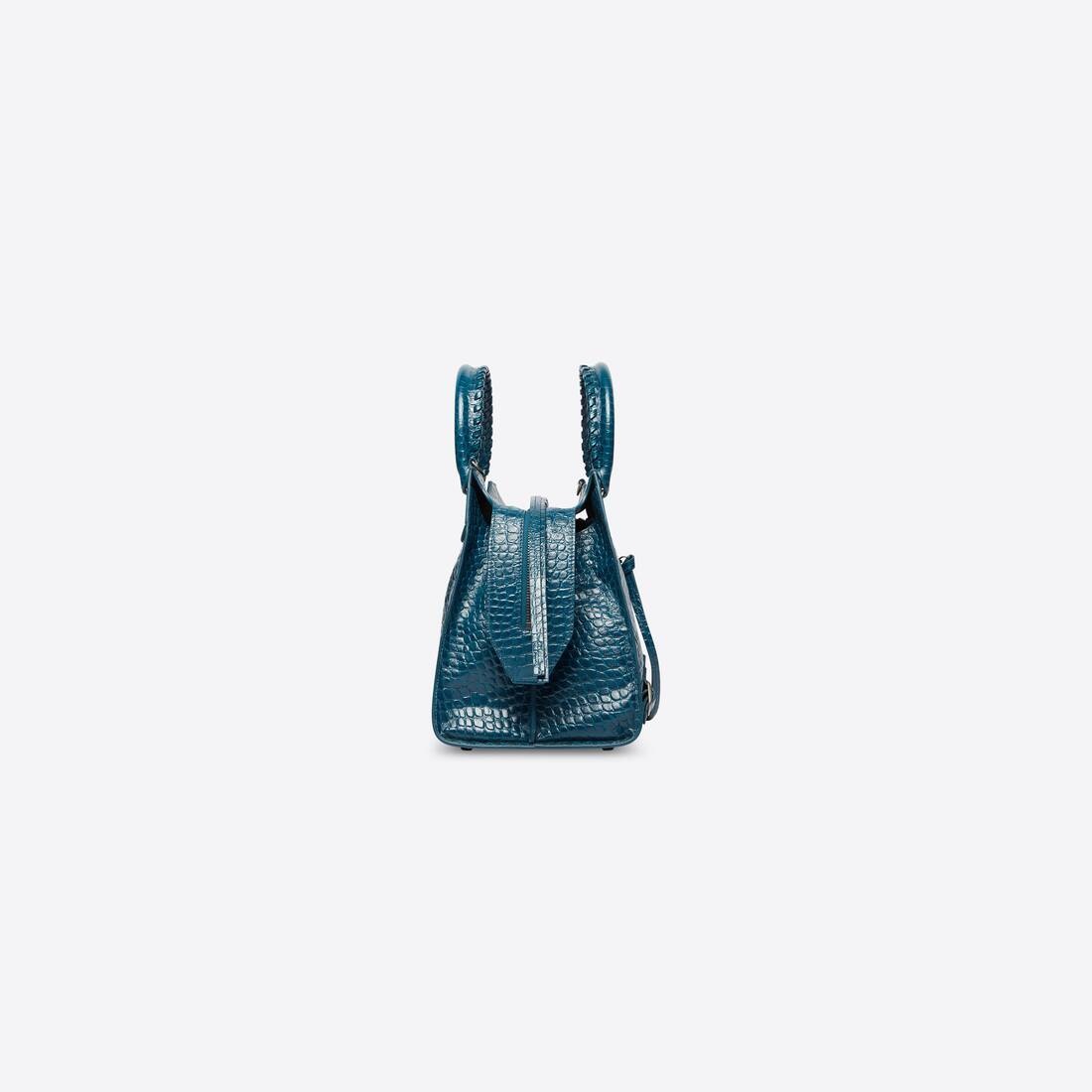 Men's Neo Classic Medium Handbag Crocodile Embossed in Blue - 3