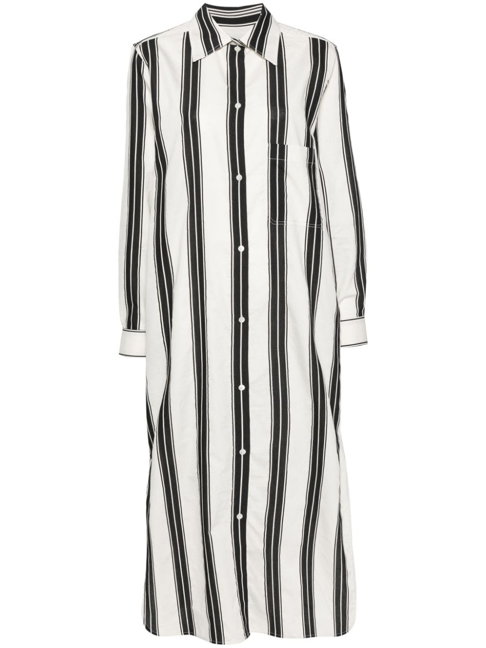 stripe-pattern shirt dress - 1