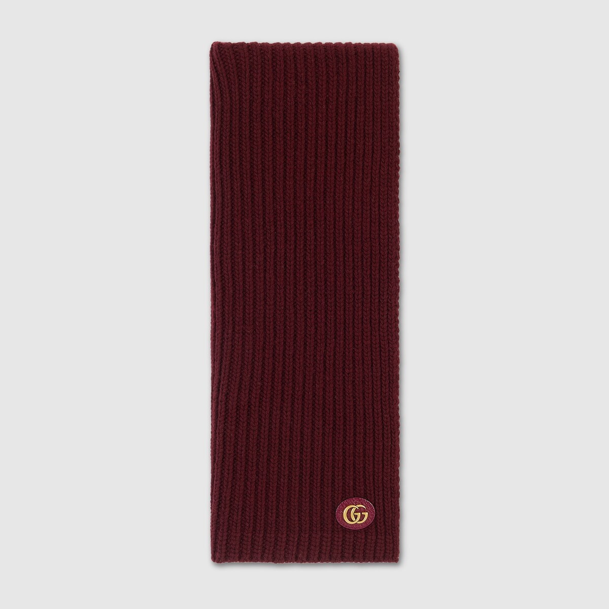 GUCCI Wool cashmere scarf with patch | REVERSIBLE