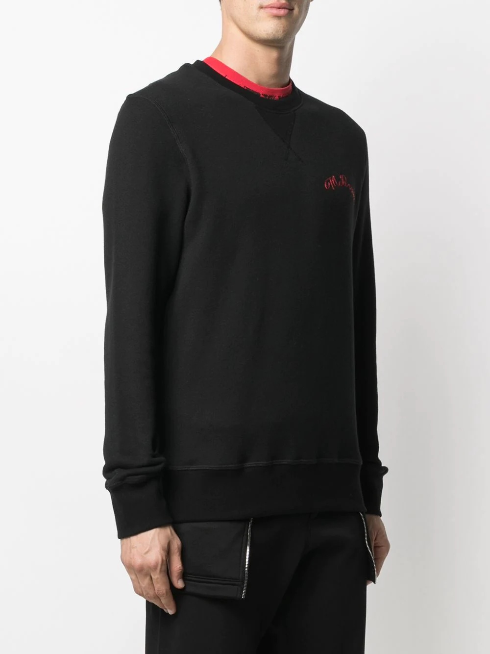 embroidered-logo sweatshirt - 3