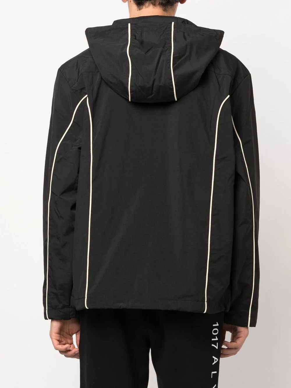 contrast piping logo-patch windbreaker - 4