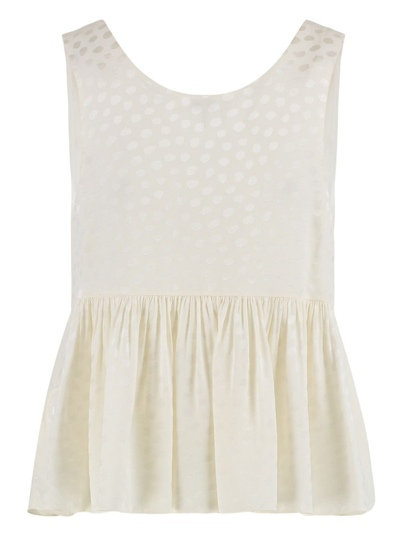 Chloé polka dot ruffled top outlook
