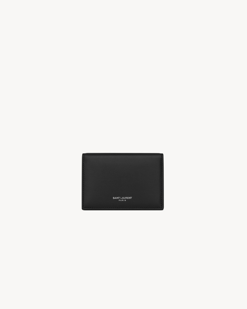 BUSINESS CARD HOLDER WITH FLAP IN SMOOTH LEATHER 1