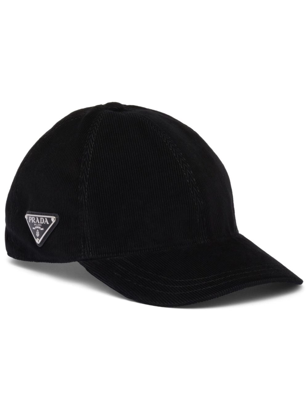 triangle logo-plaque corduroy cap - 1