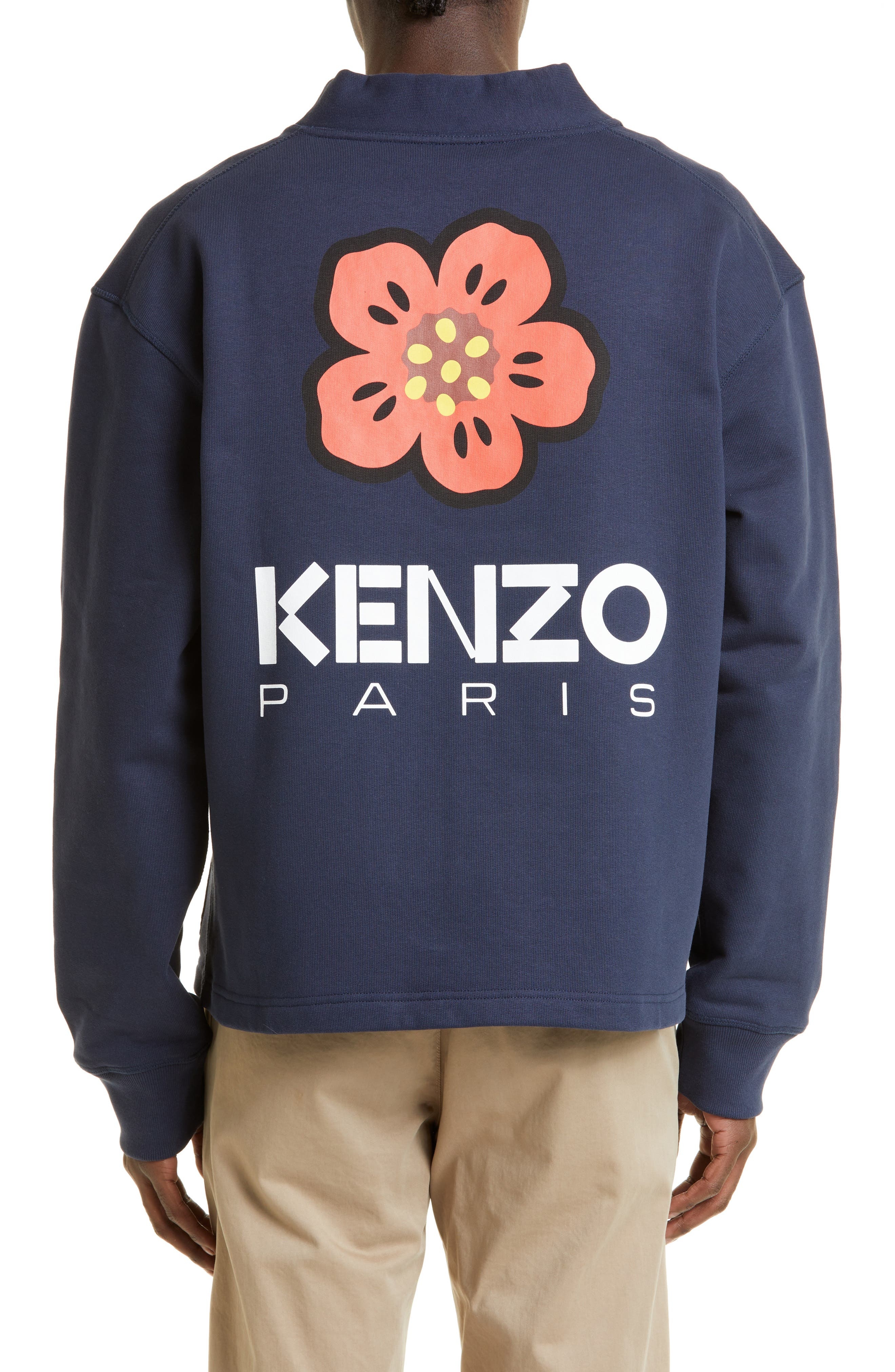 KENZO Boke Flower Graphic Fleece Cardigan in 77 - 2
