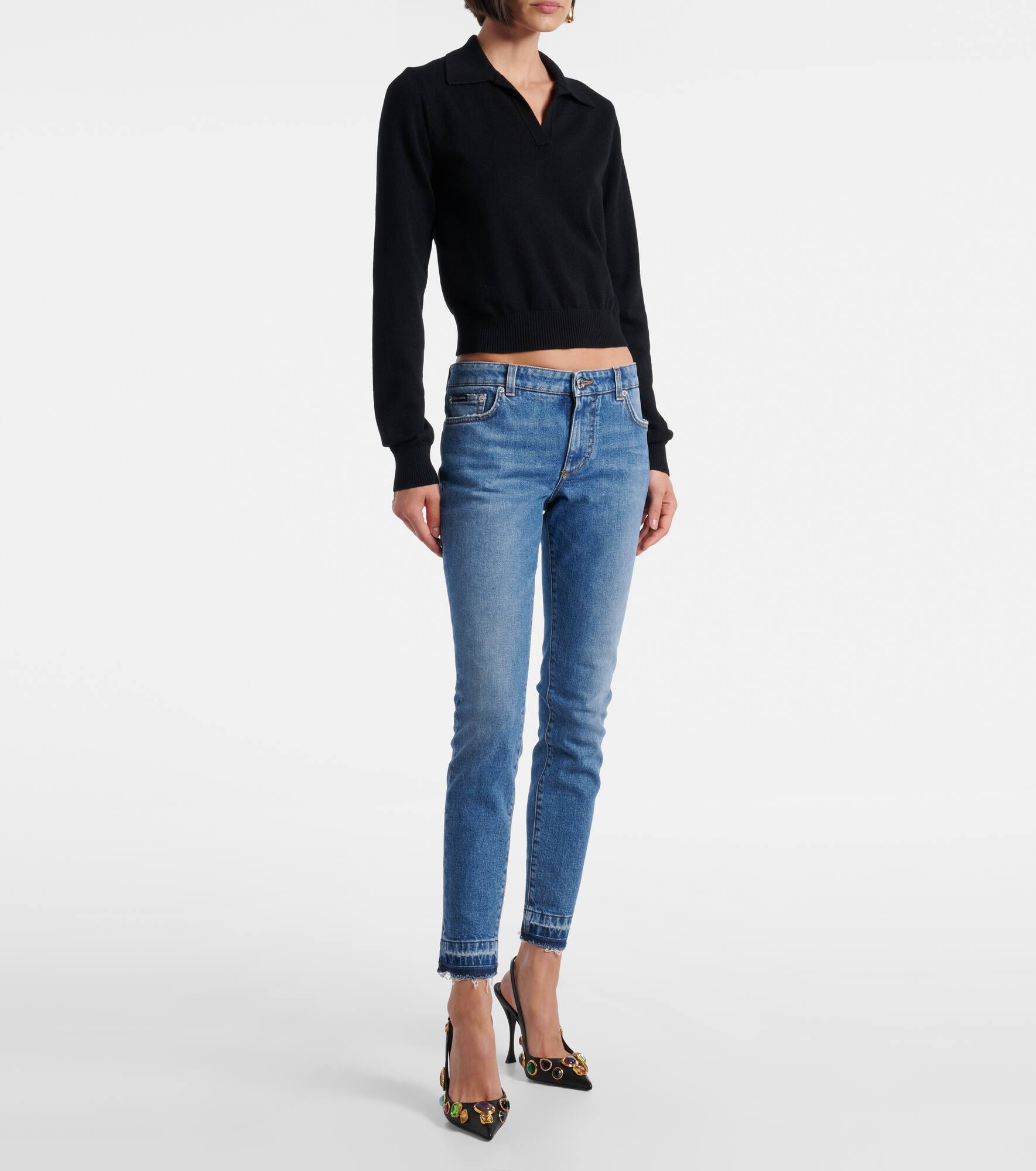 Mid-rise skinny jeans - 7