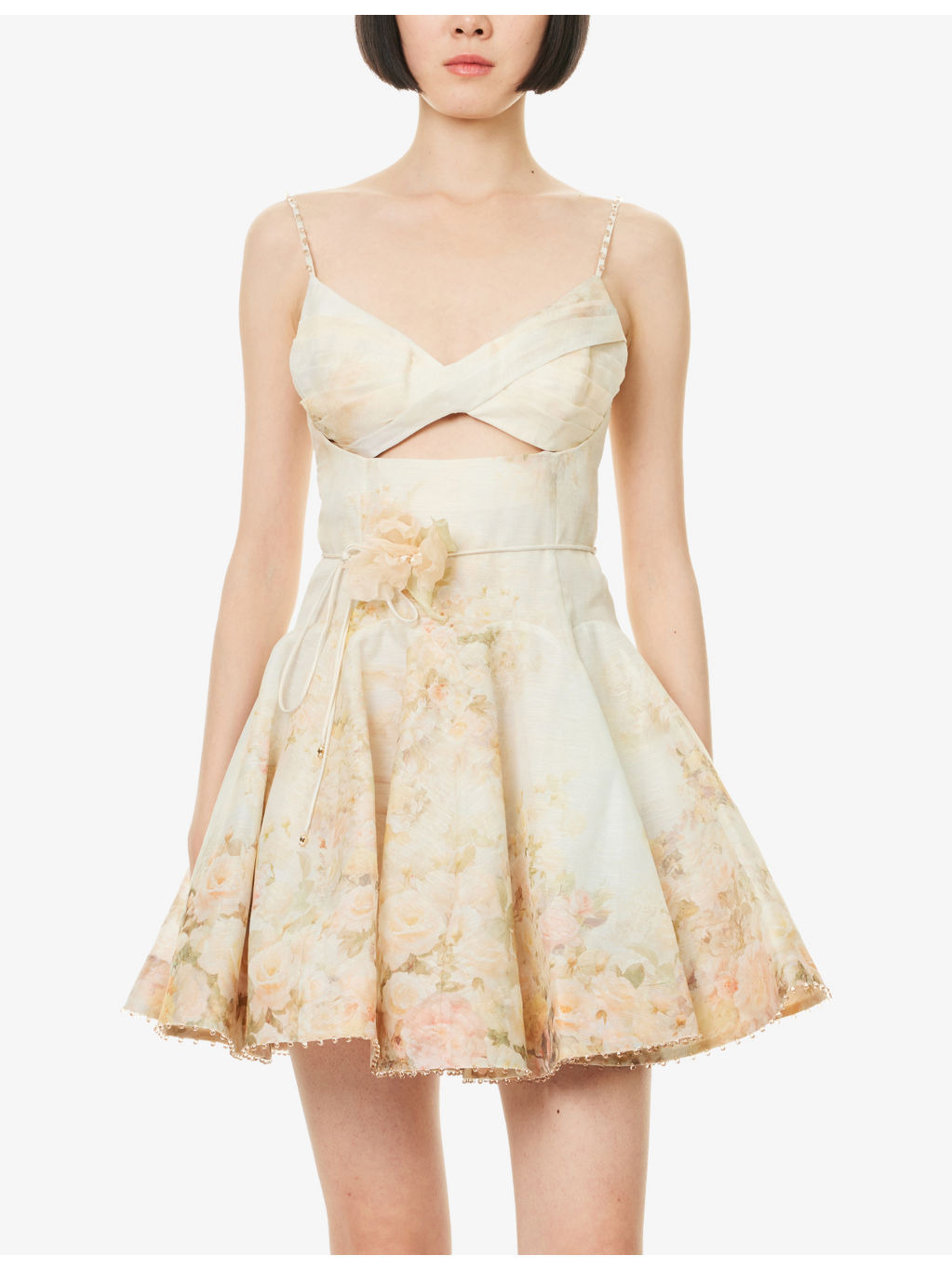 Memento Twist-Front Linen And Silk Mini Dress - 3