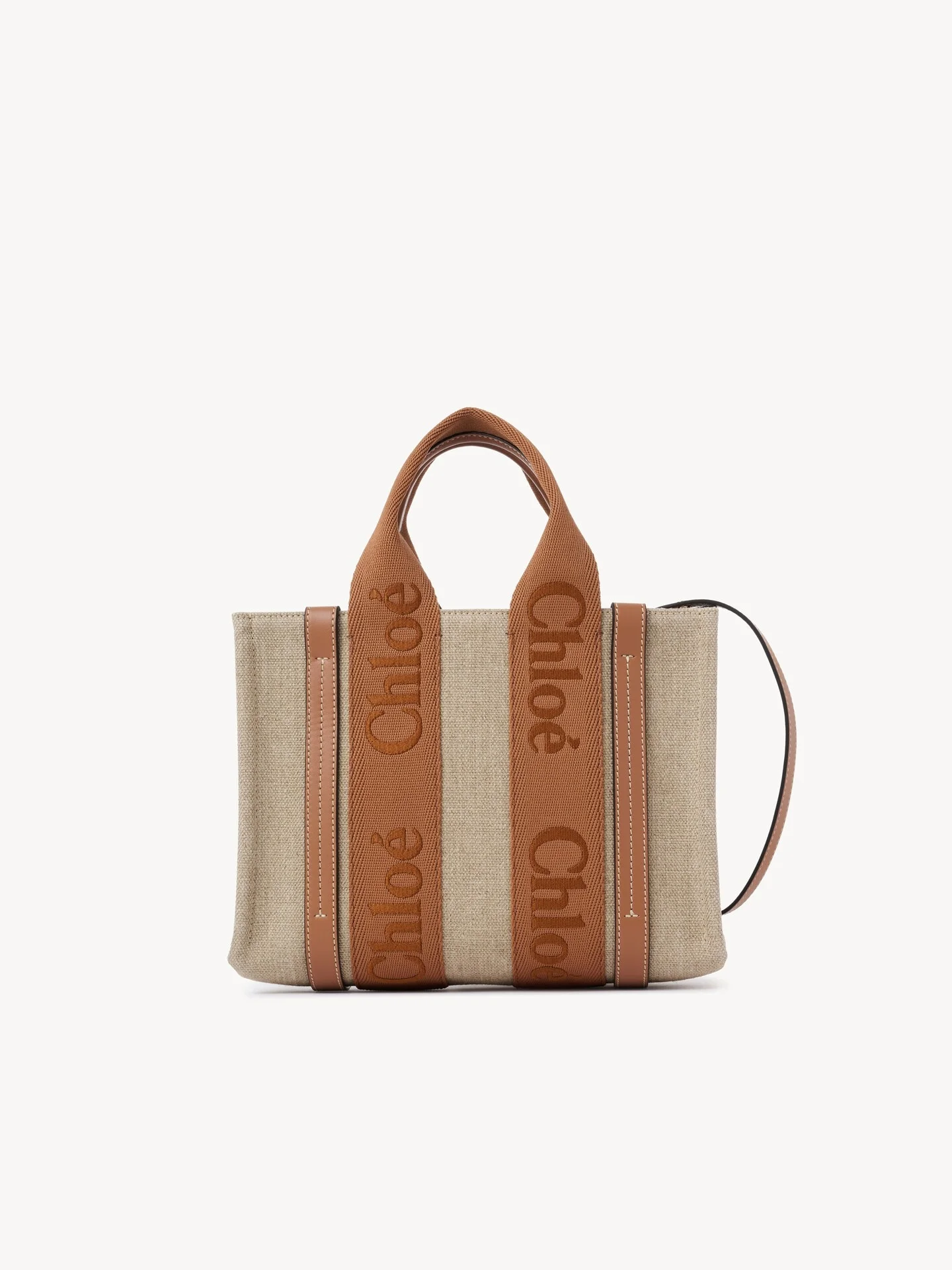 SMALL WOODY TOTE BAG IN LINEN - 1