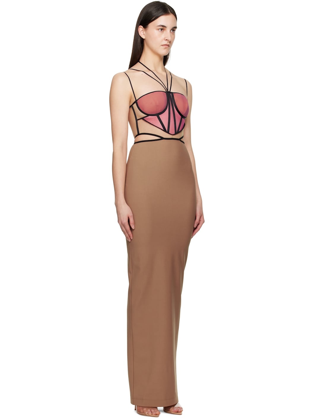 Tan & Pink Leila Signature Corset Maxi Dress - 2