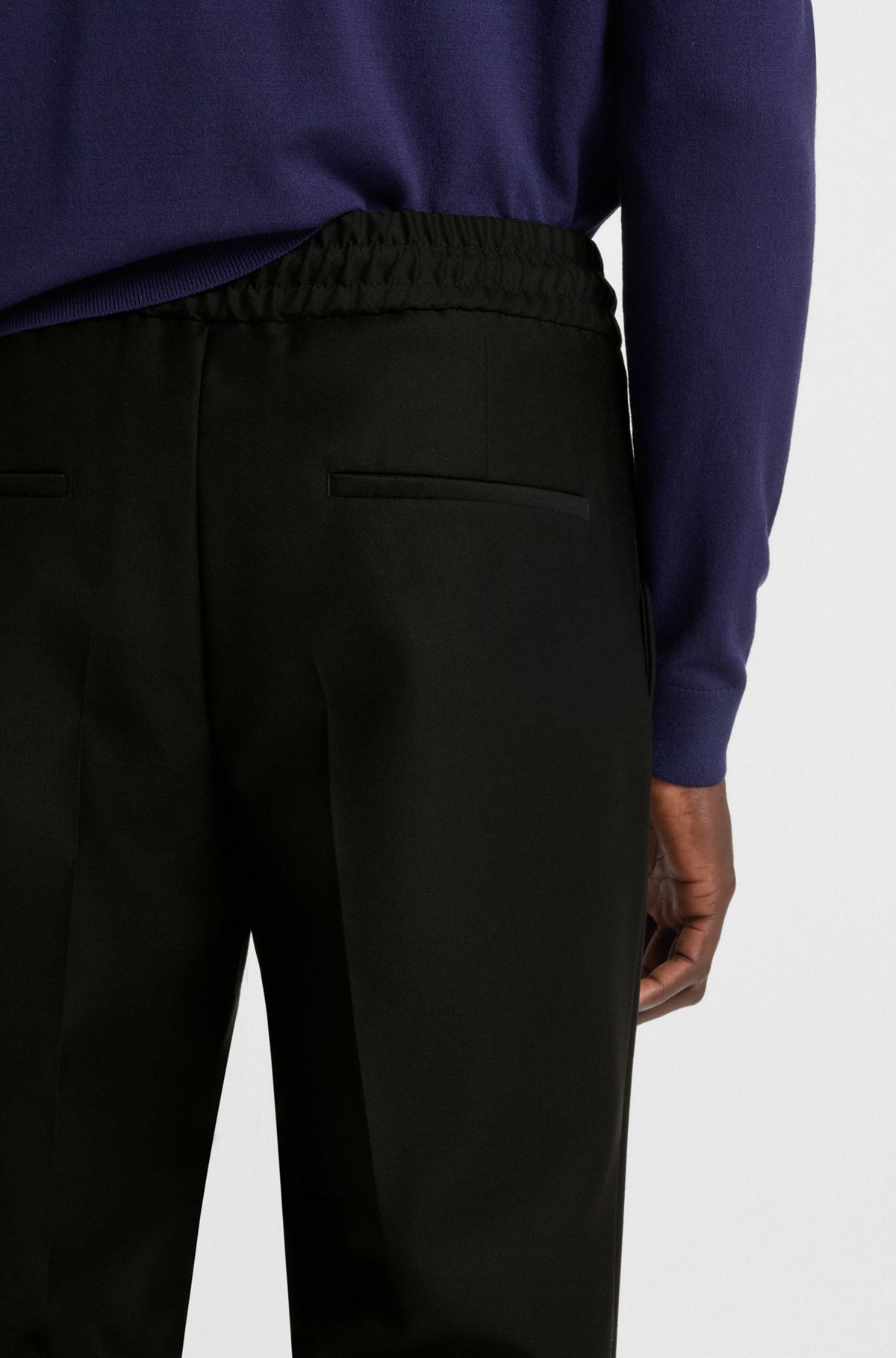SLIM-FIT PANTS IN WOOL-BLEND TWILL WITH STRETCH - 5