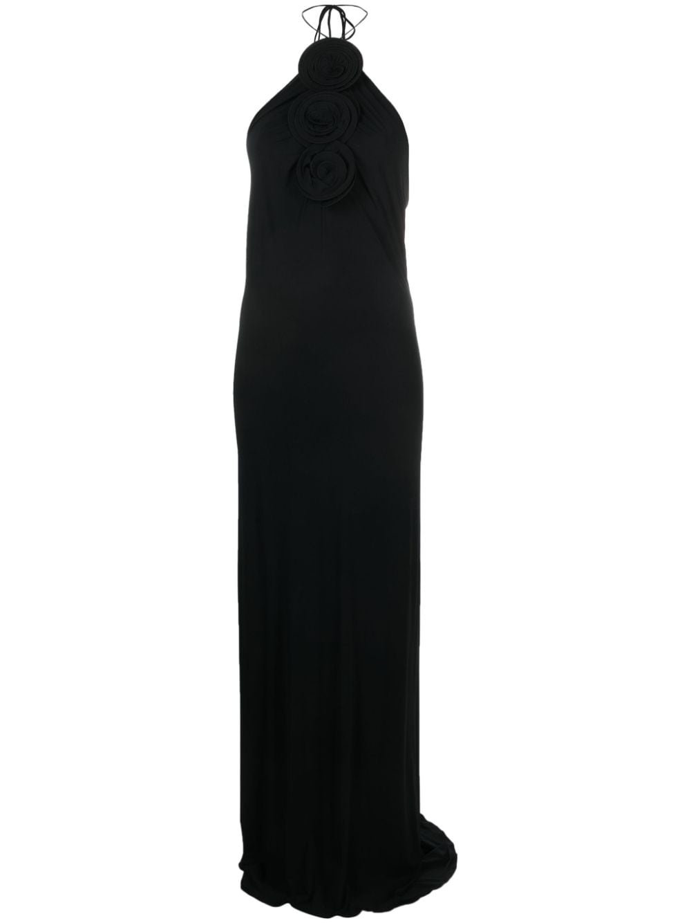 floral-appliquÃ© halterneck maxi dress - 1