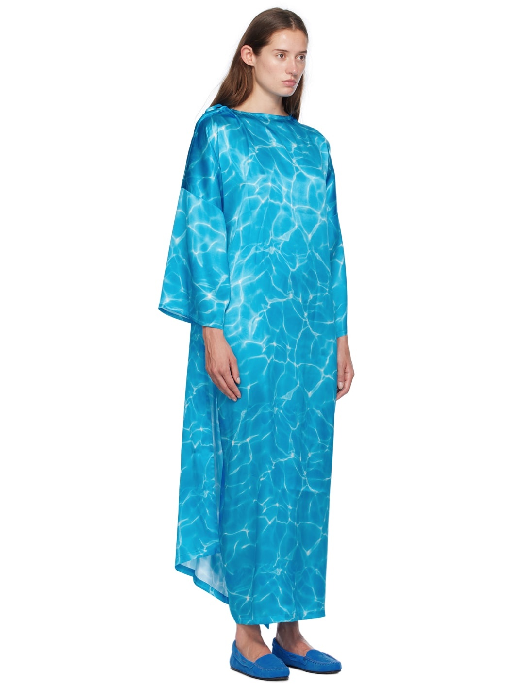 Blue Peignoir Maxi Dress - 2