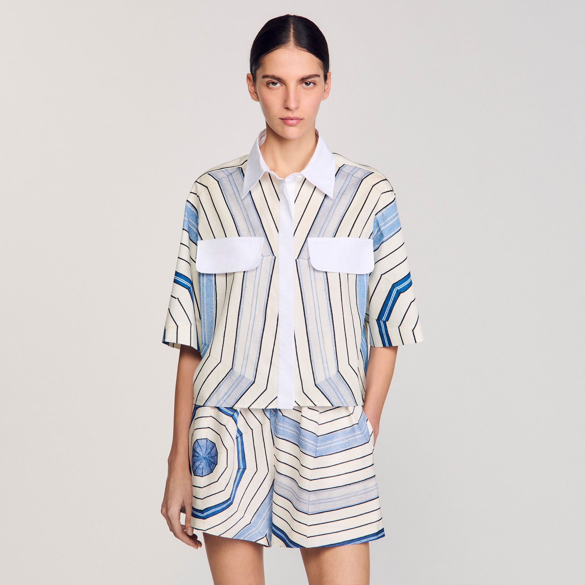 SPIRAL-MOTIF SILK SHIRT - 4
